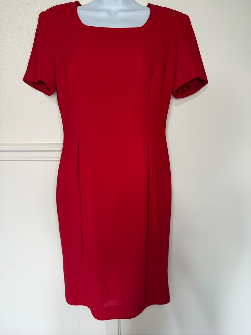 Maggy London Red Square-Neck Midi Dress size 6